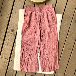 Tahari | Linen Cropped Wide Leg Pants